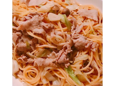 節約に♡たっぷりキャベツ&豚こま肉の焼肉パスタ♪